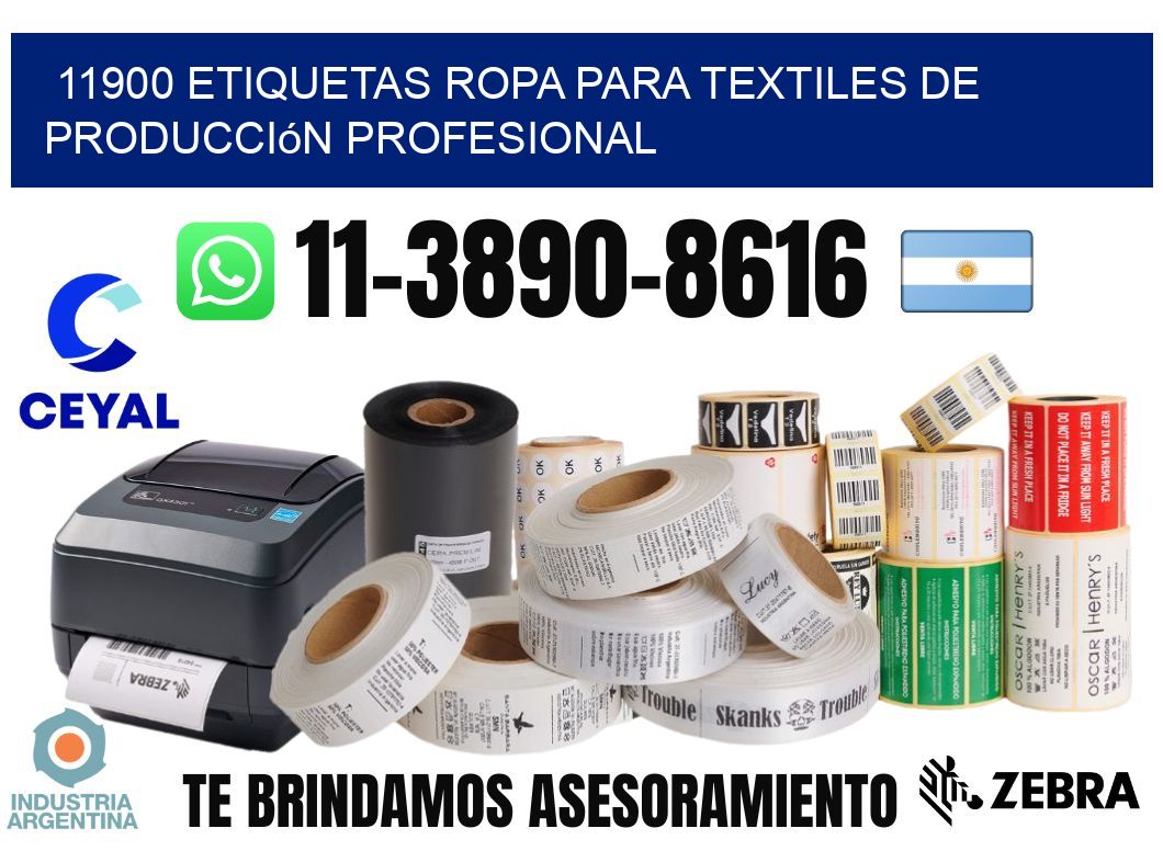 11900 Etiquetas ropa para textiles de producción profesional