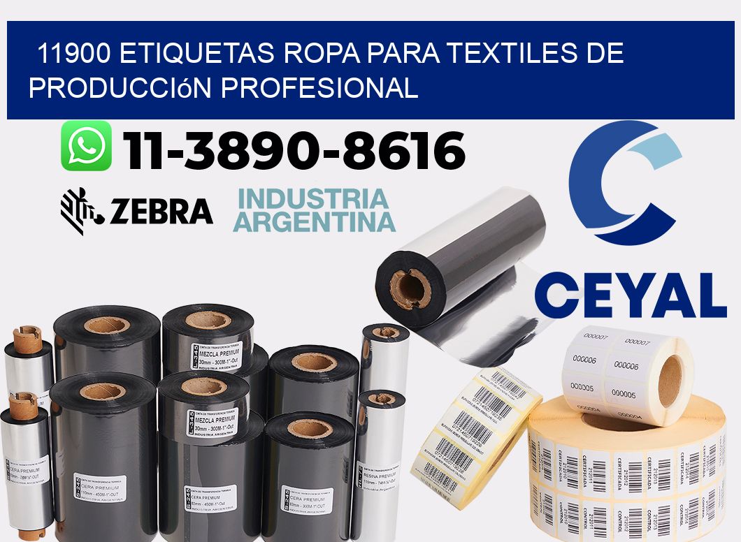 11900 Etiquetas ropa para textiles de producción profesional