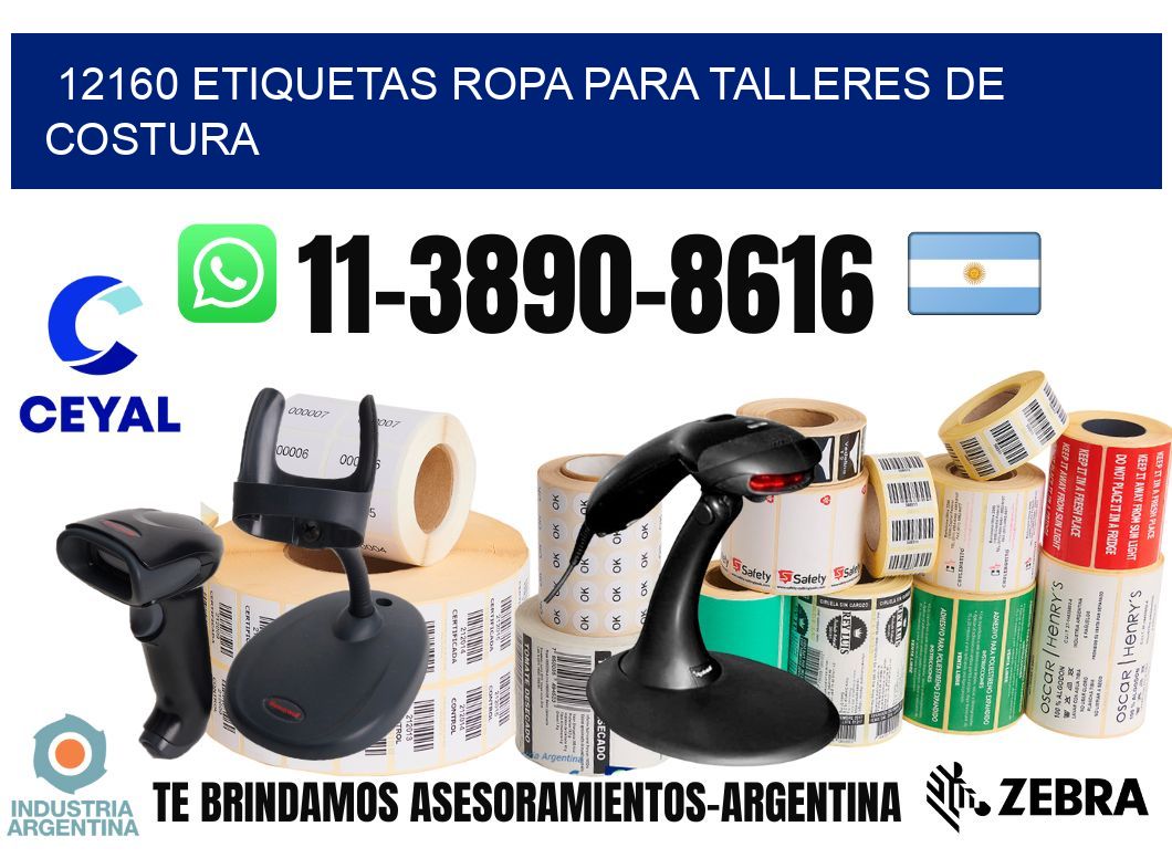 12160 Etiquetas ropa para talleres de costura