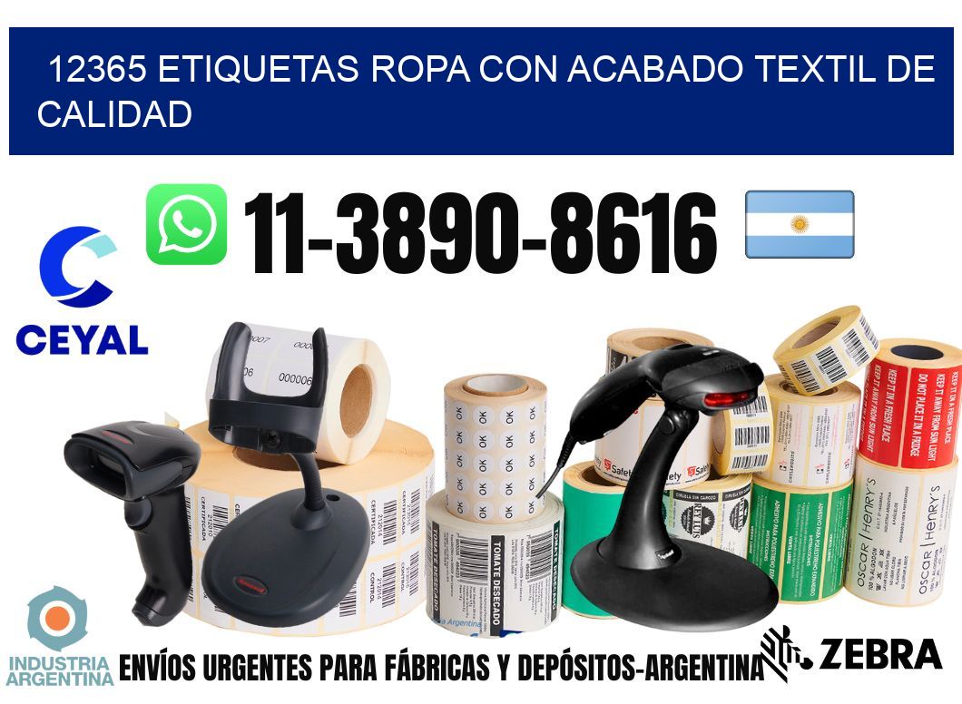 12365 Etiquetas ropa con acabado textil de calidad