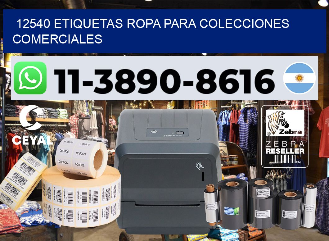 12540 Etiquetas ropa para colecciones comerciales