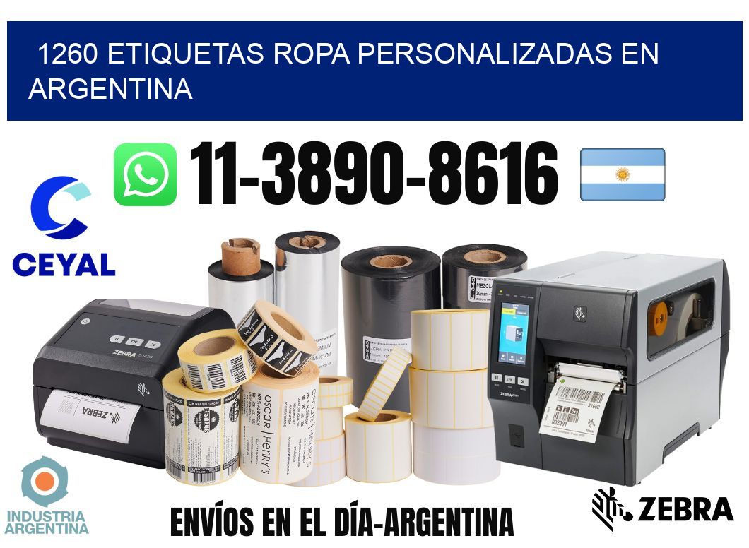 1260 Etiquetas ropa personalizadas en Argentina