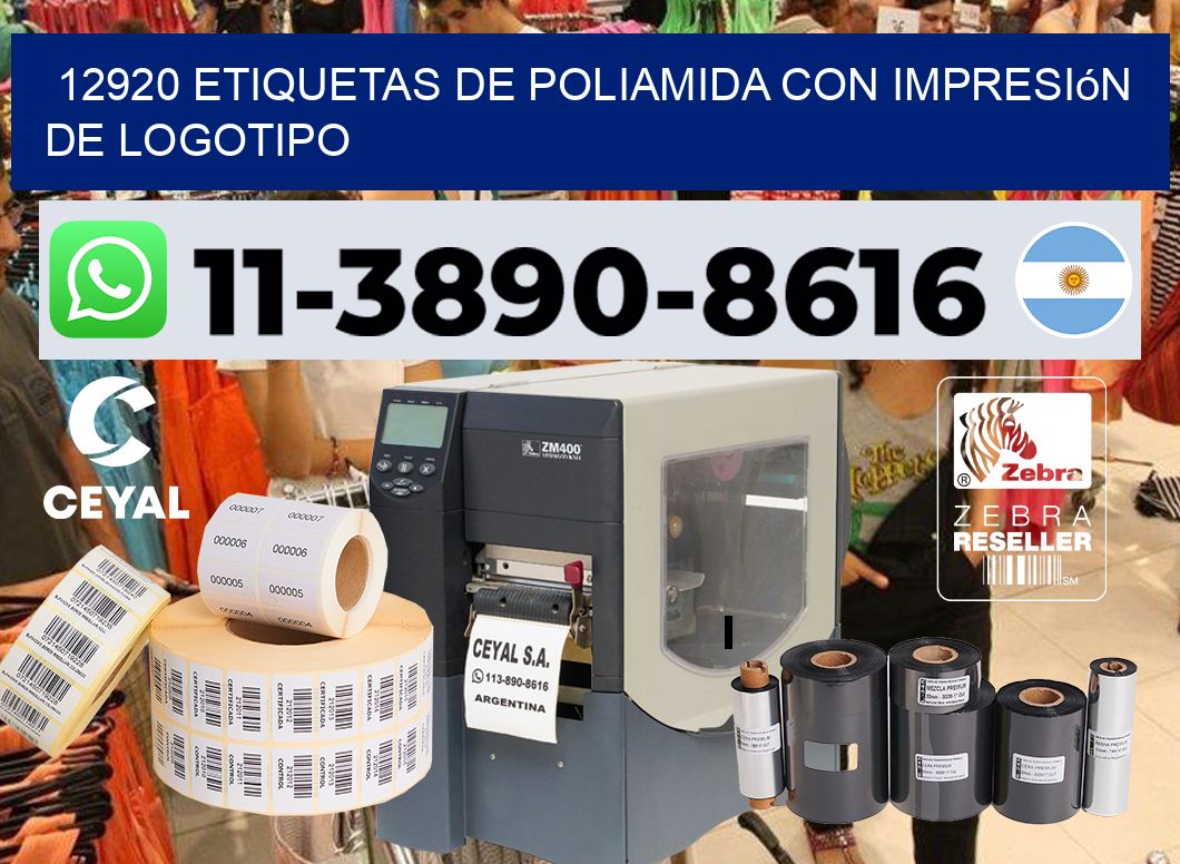 12920 Etiquetas de poliamida con impresión de logotipo