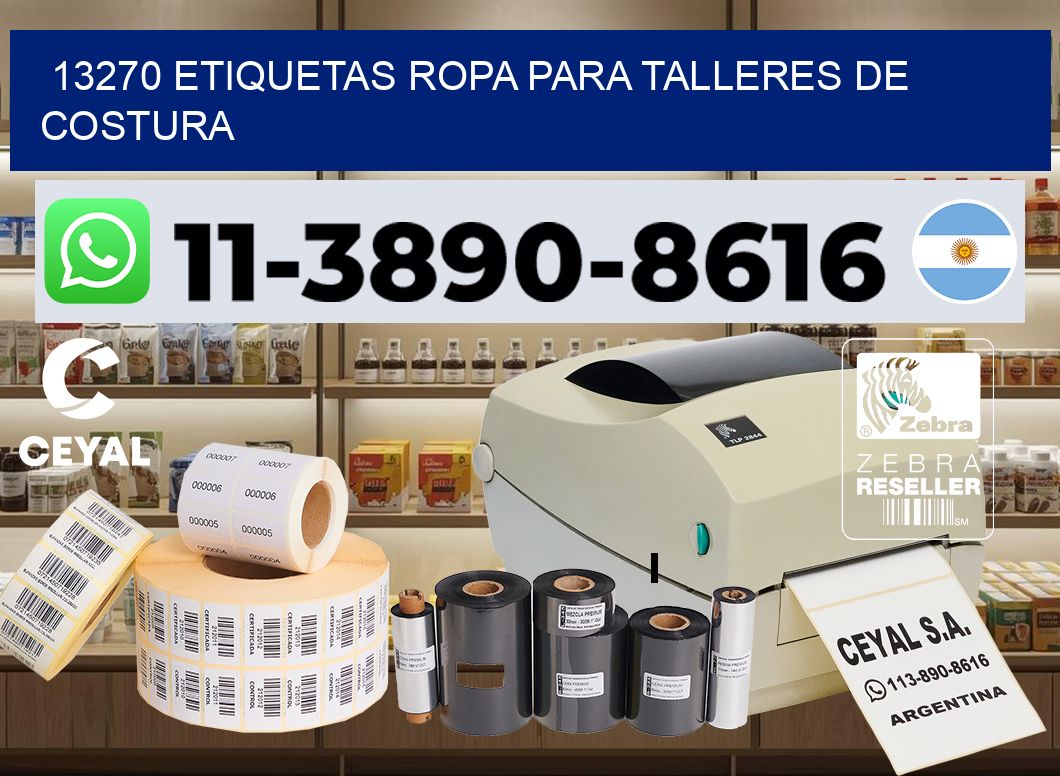 13270 Etiquetas ropa para talleres de costura