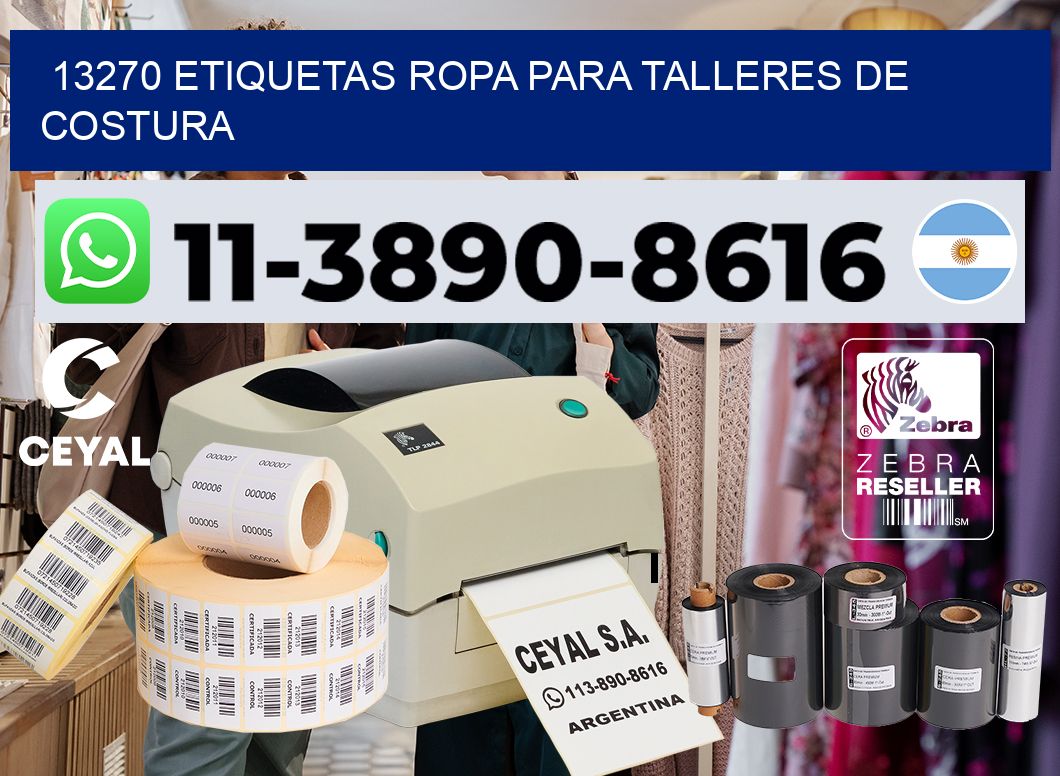 13270 Etiquetas ropa para talleres de costura