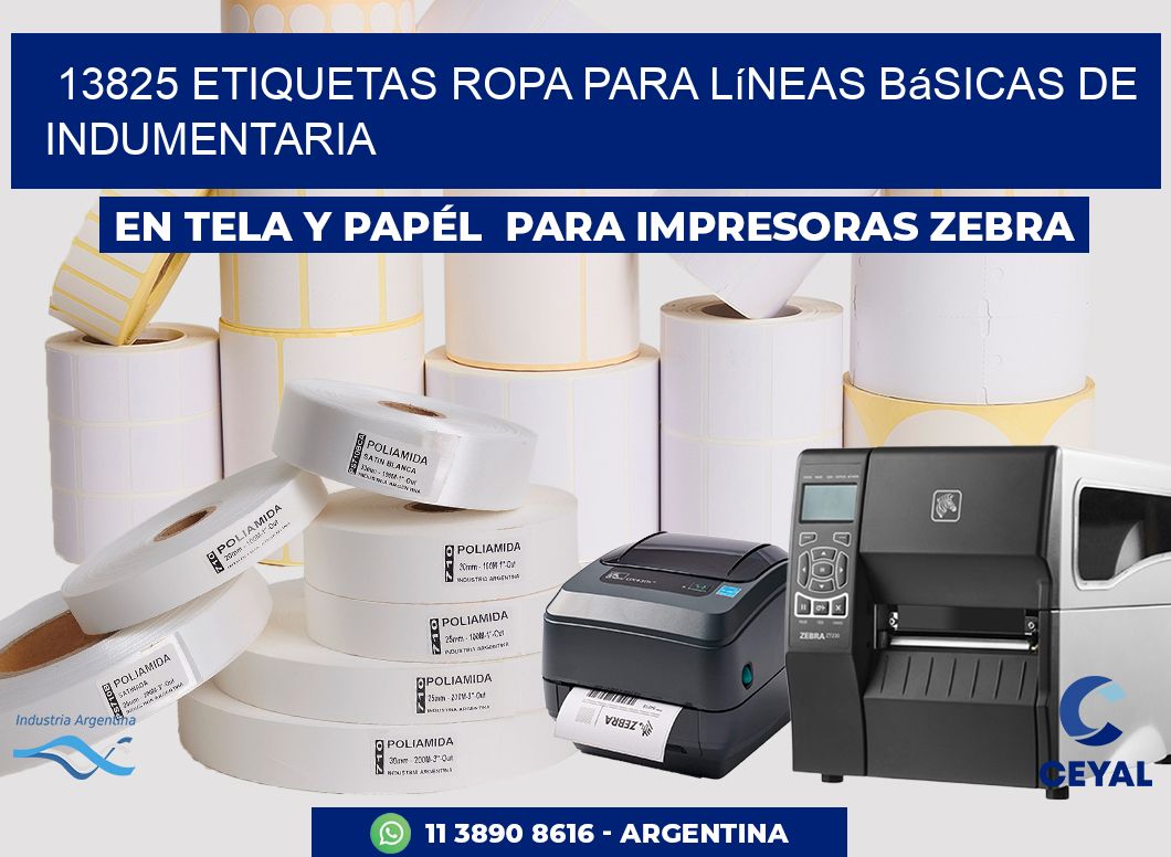 13825 Etiquetas ropa para líneas básicas de indumentaria