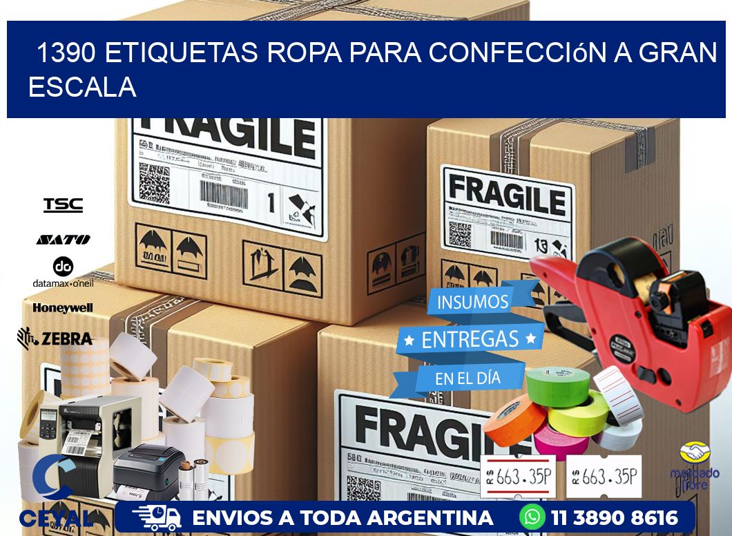 1390 Etiquetas ropa para confección a gran escala