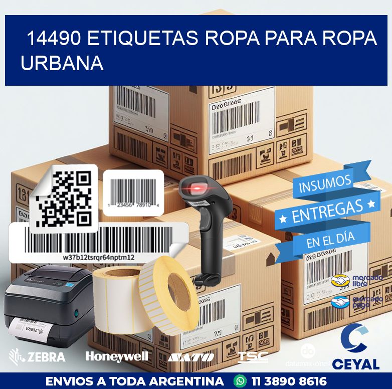 14490 Etiquetas ropa para ropa urbana