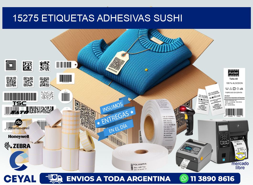 15275 etiquetas adhesivas sushi