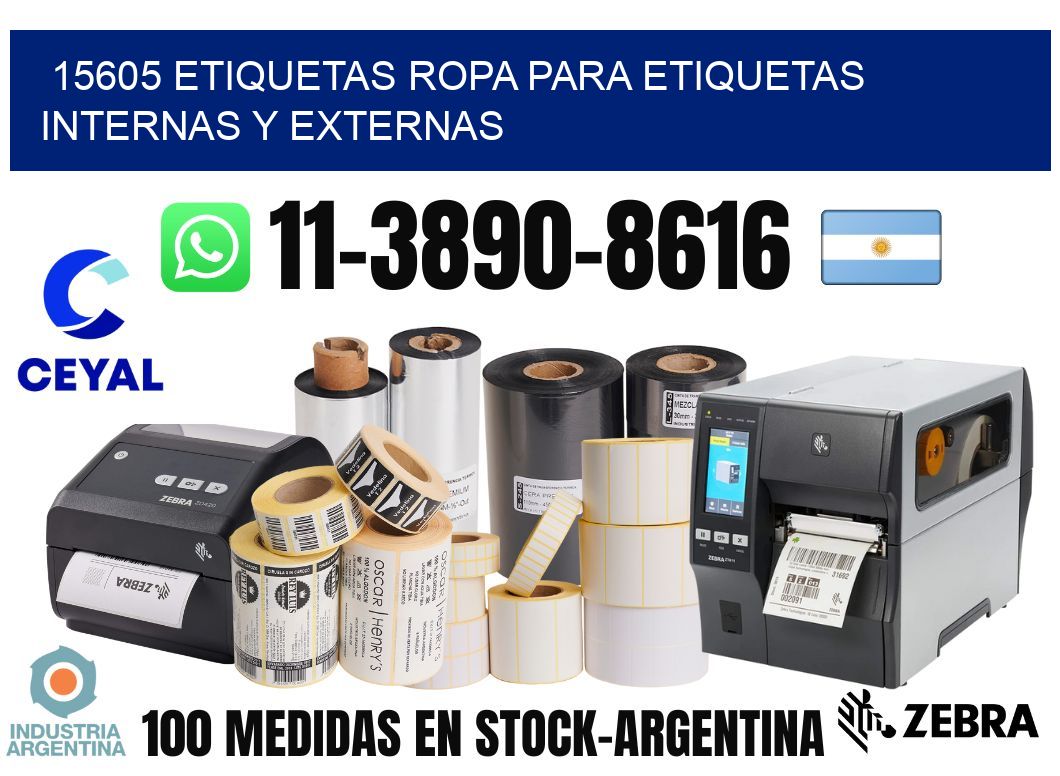 15605 Etiquetas ropa para etiquetas internas y externas