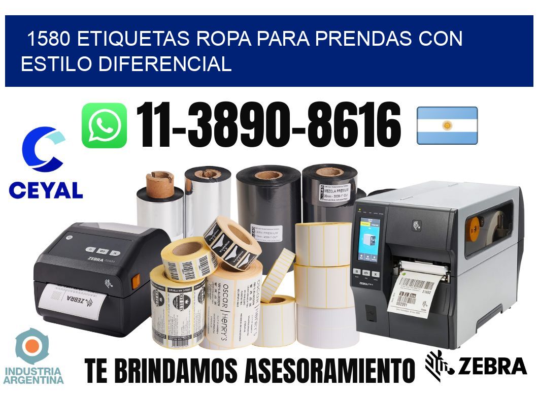1580 Etiquetas ropa para prendas con estilo diferencial