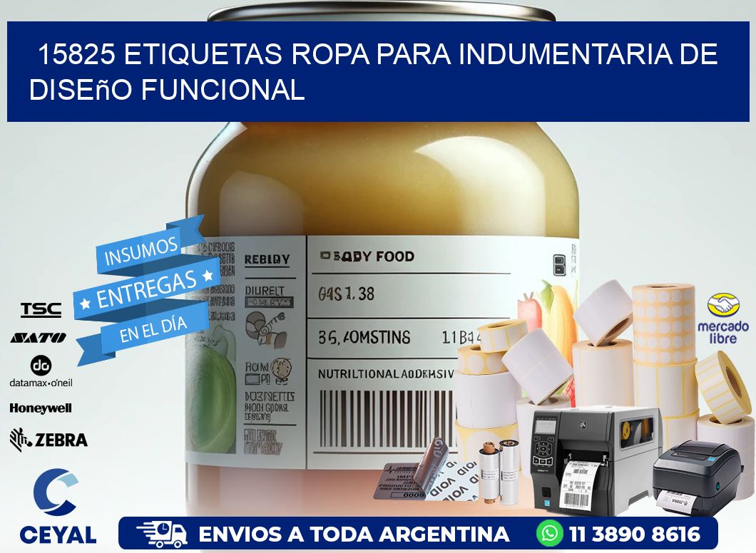 15825 Etiquetas ropa para indumentaria de diseño funcional
