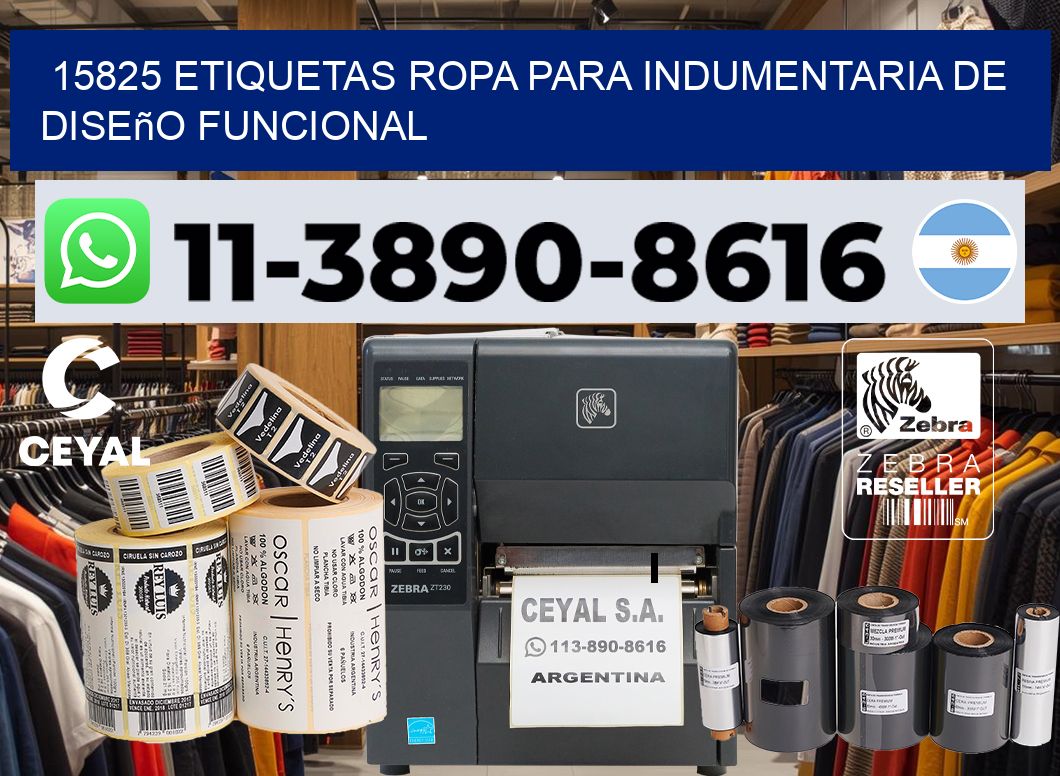 15825 Etiquetas ropa para indumentaria de diseño funcional