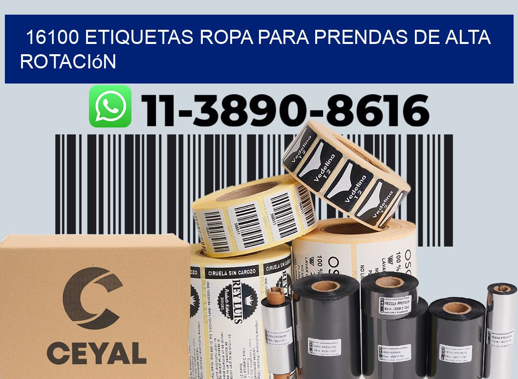 16100 Etiquetas ropa para prendas de alta rotación