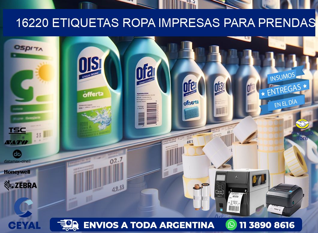 16220 Etiquetas ropa impresas para prendas