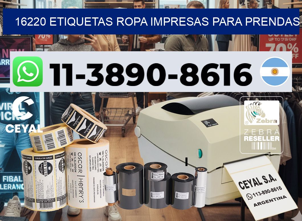 16220 Etiquetas ropa impresas para prendas