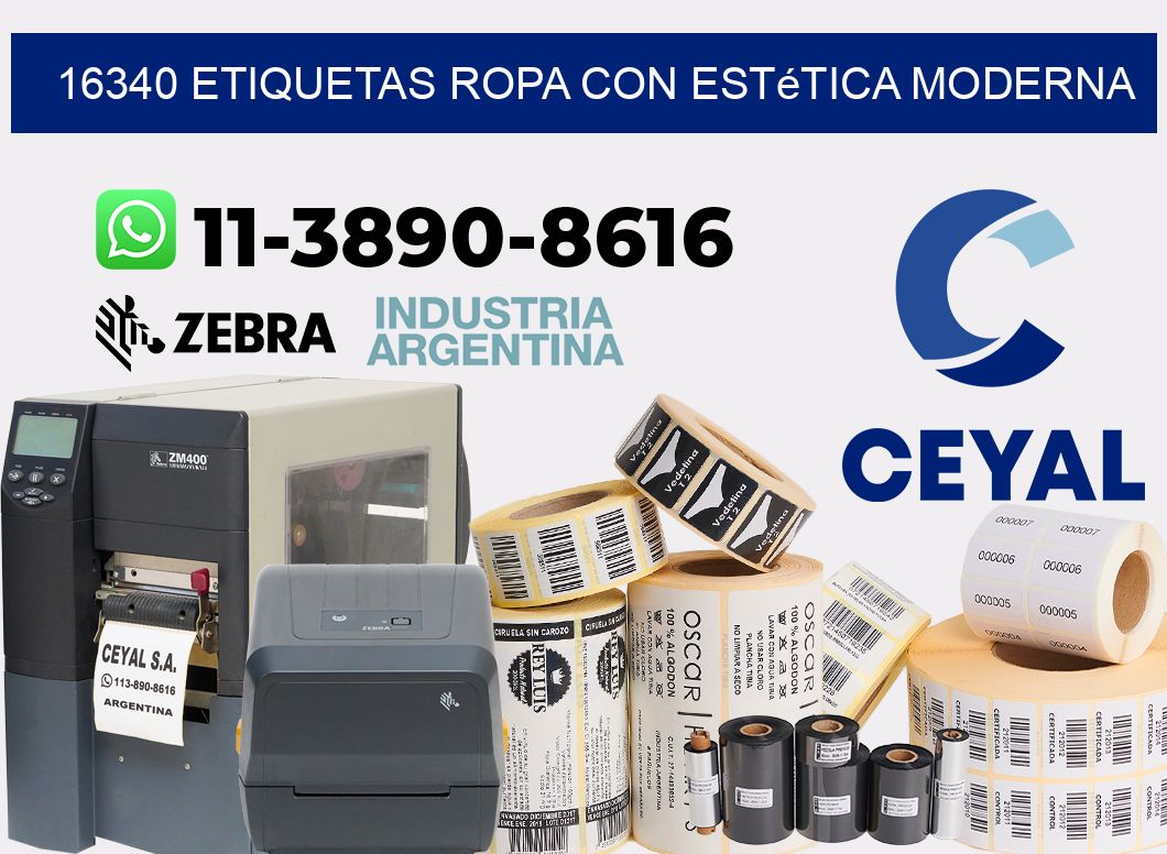 16340 Etiquetas ropa con estética moderna