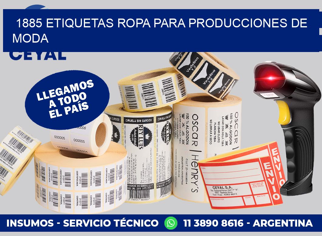 1885 Etiquetas ropa para producciones de moda