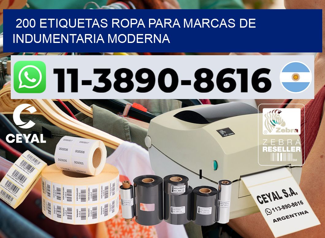 200 Etiquetas ropa para marcas de indumentaria moderna