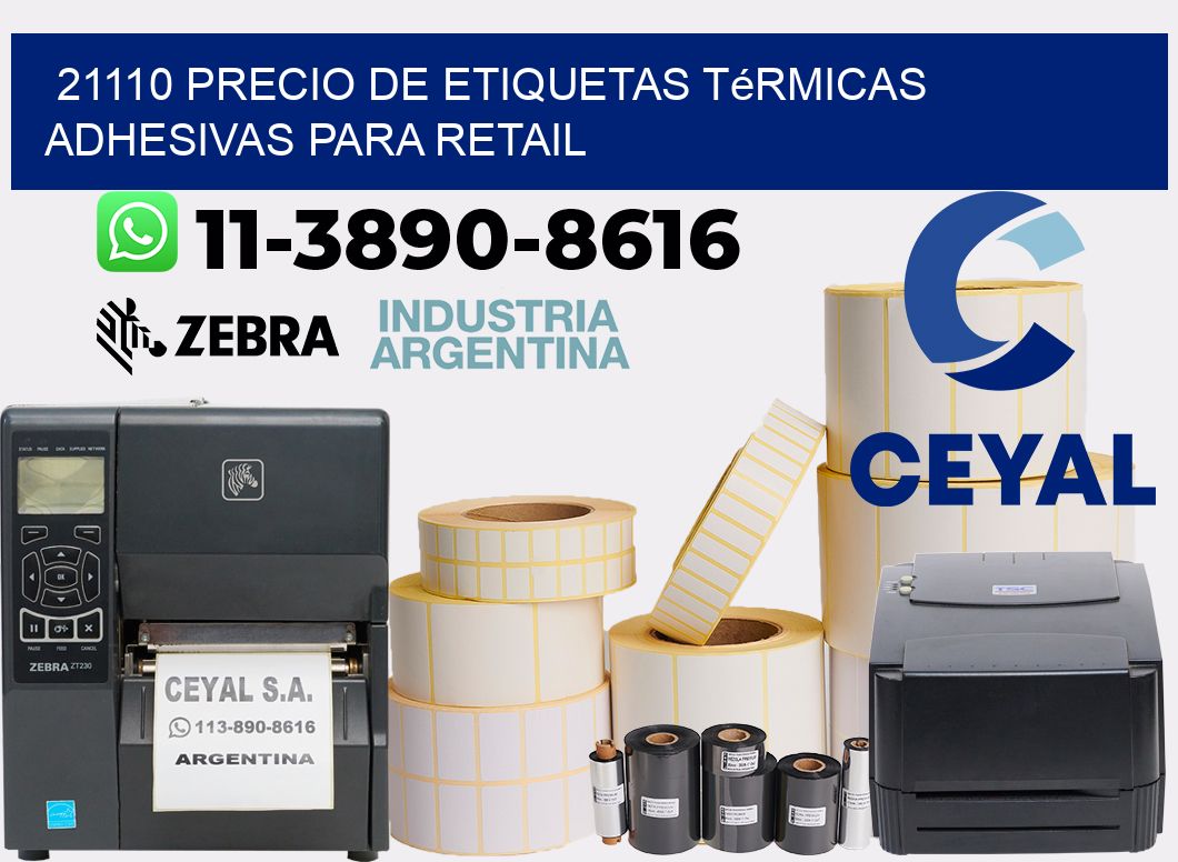 21110 precio de etiquetas térmicas adhesivas para retail
