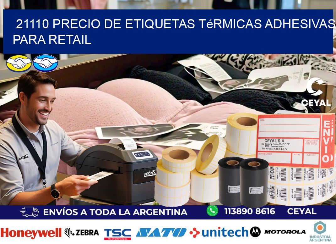21110 precio de etiquetas térmicas adhesivas para retail