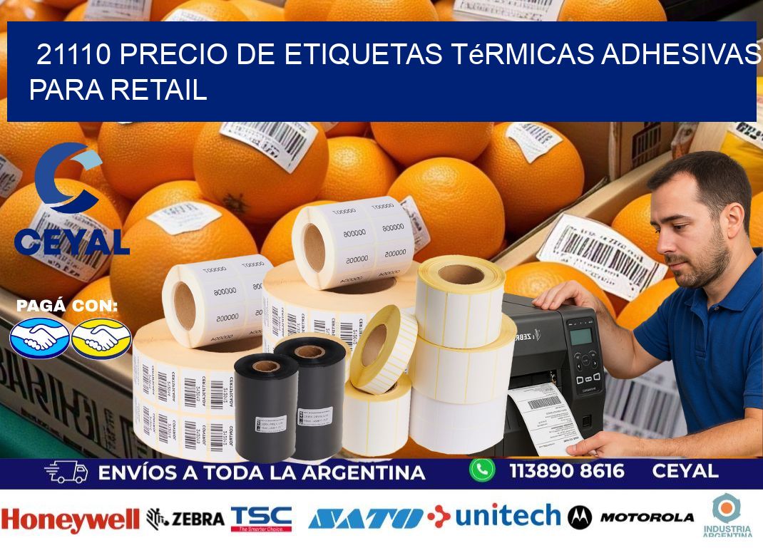 21110 precio de etiquetas térmicas adhesivas para retail