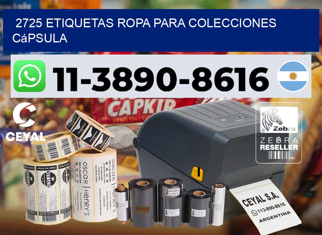 2725 Etiquetas ropa para colecciones cápsula