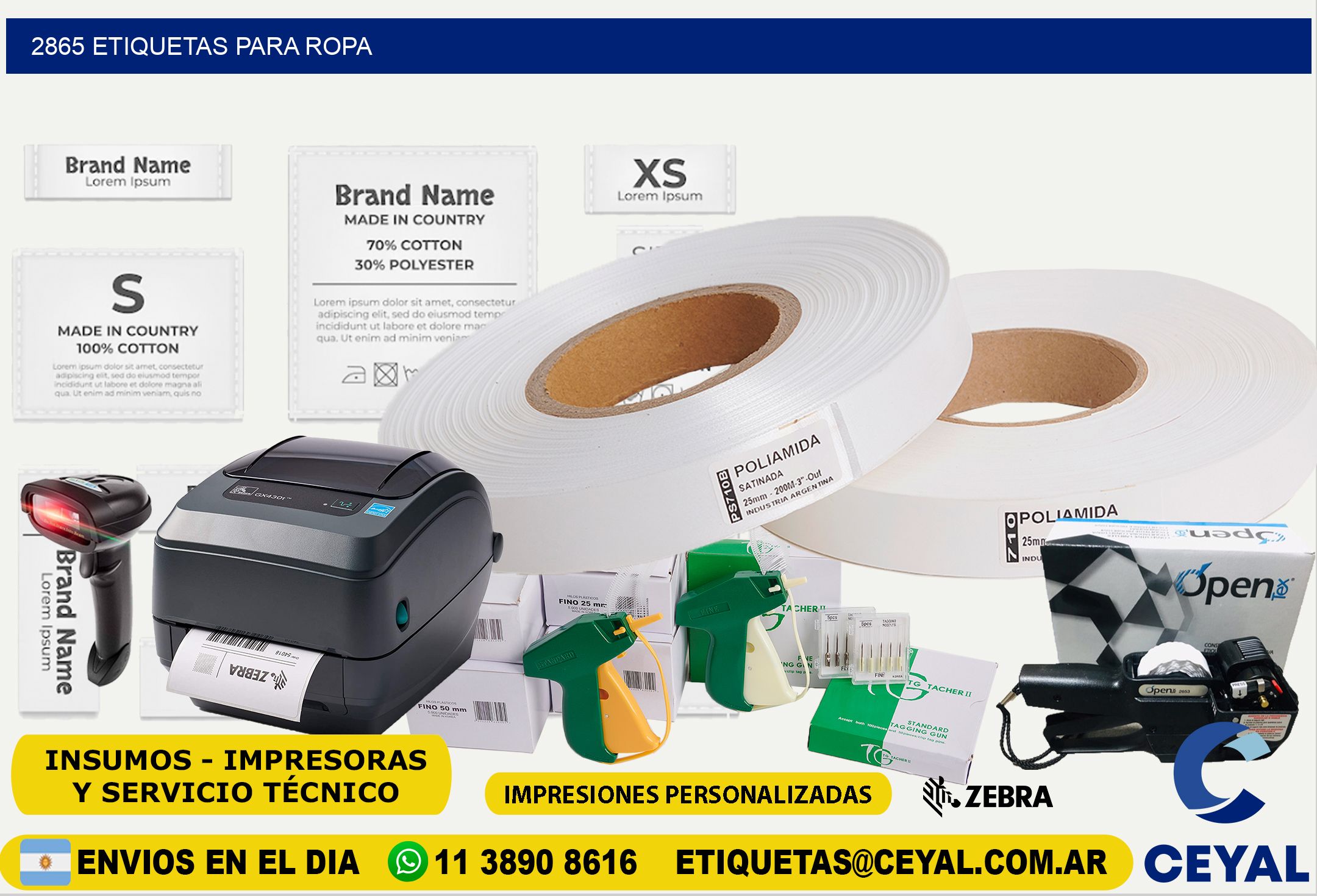 2865 etiquetas para ropa