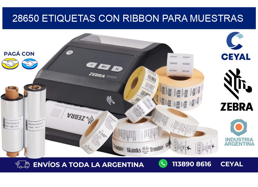 28650 etiquetas con ribbon para muestras