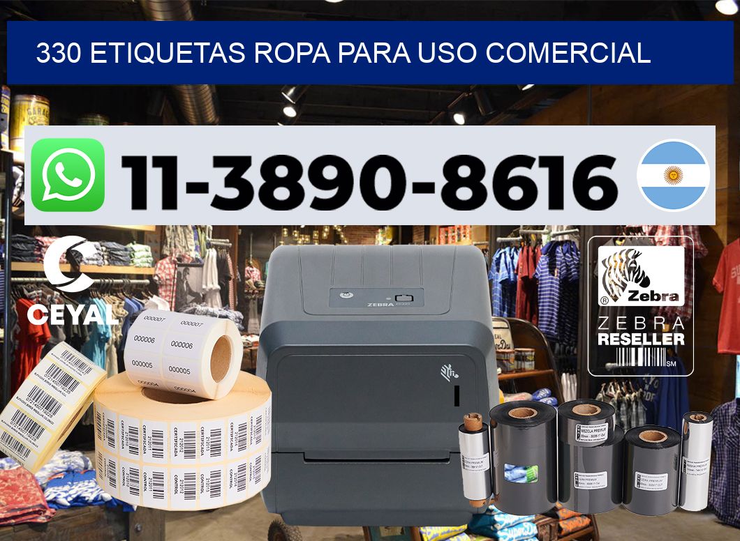 330 Etiquetas ropa para uso comercial