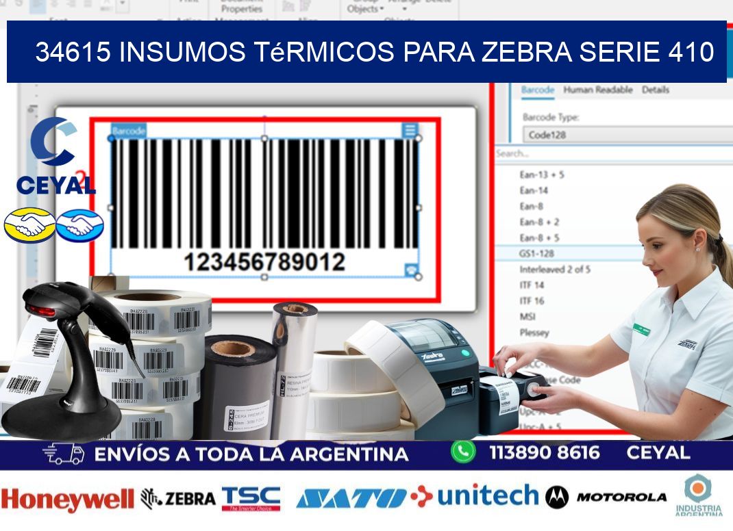 34615 insumos térmicos para zebra serie 410