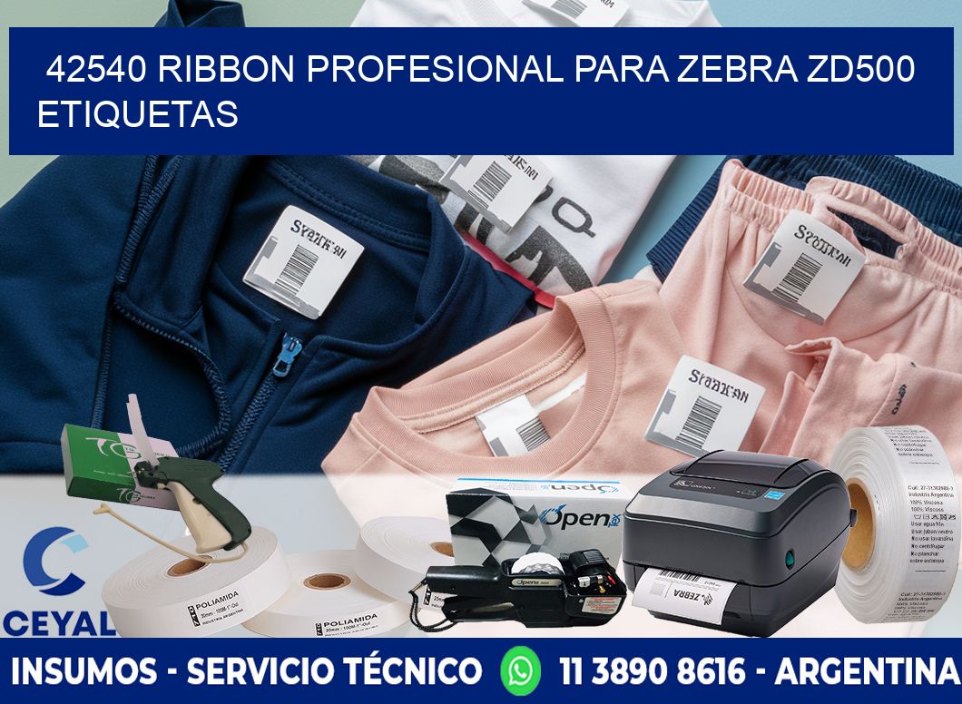 42540 ribbon profesional para zebra zd500 etiquetas