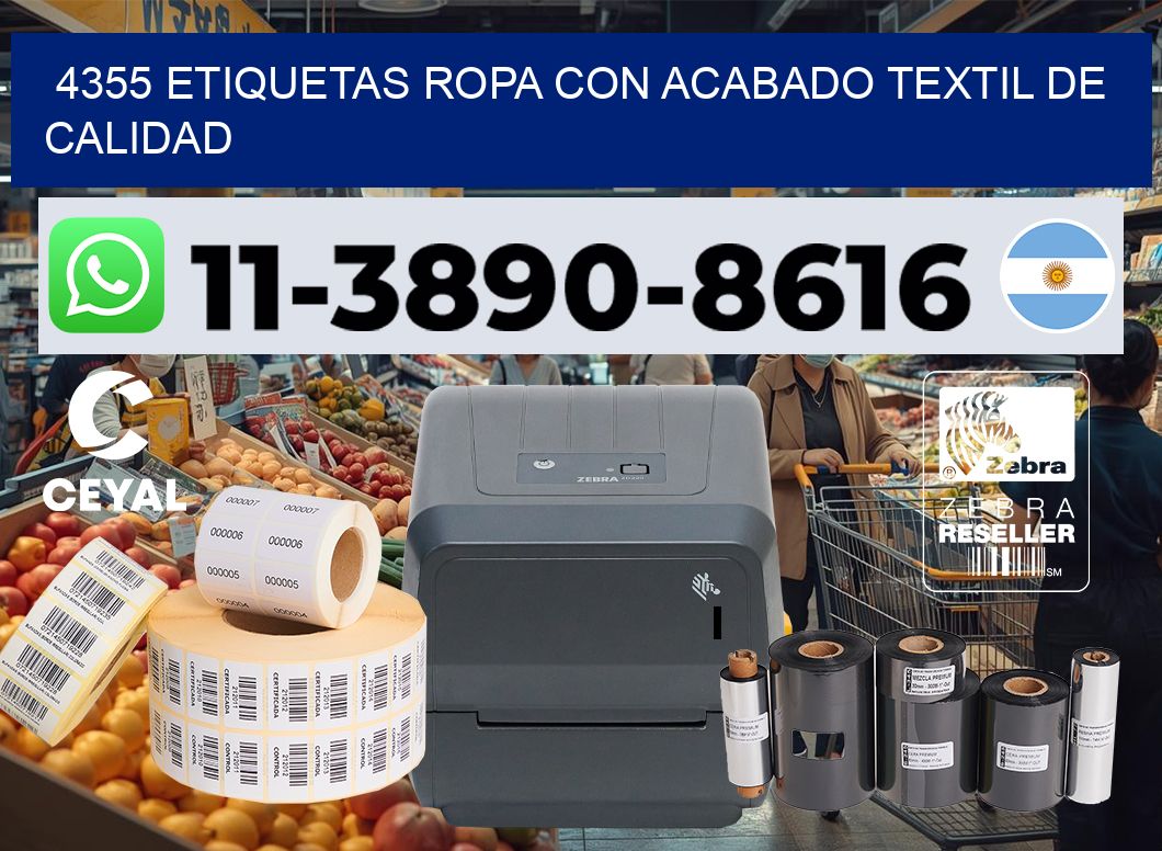 4355 Etiquetas ropa con acabado textil de calidad
