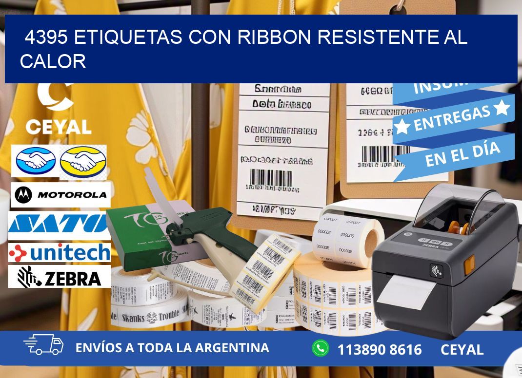 4395 etiquetas con ribbon resistente al calor