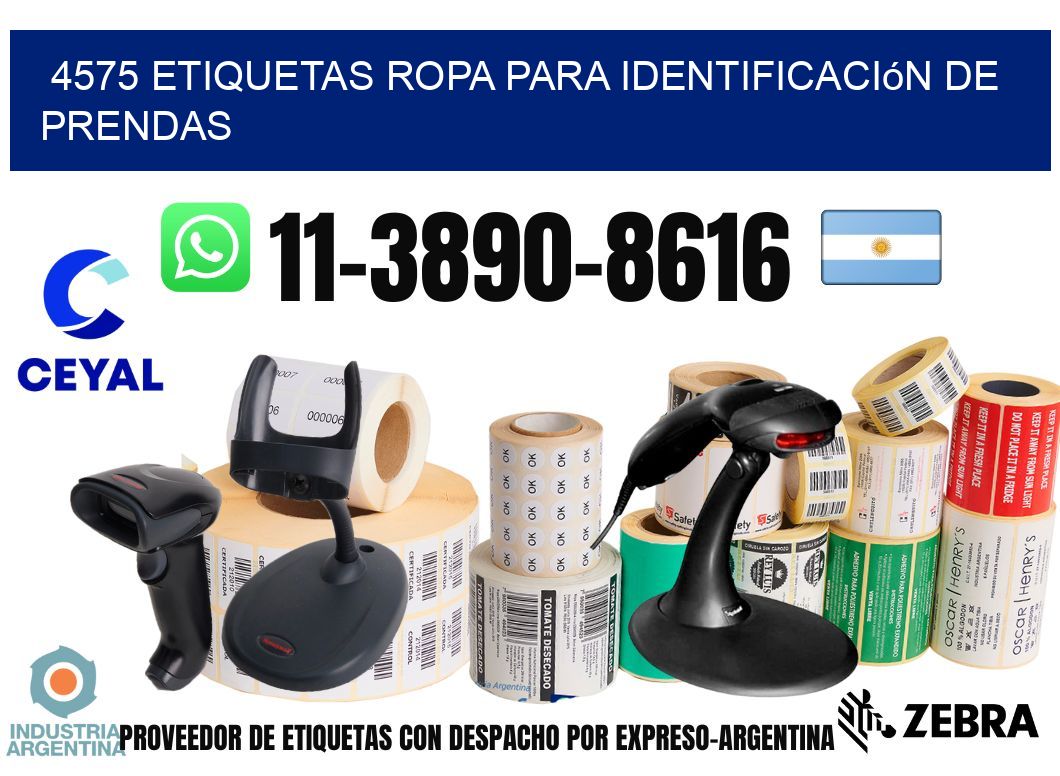4575 Etiquetas ropa para identificación de prendas