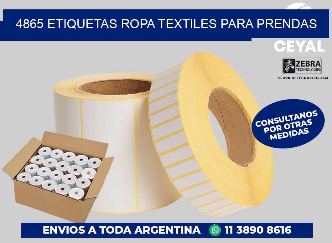 4865 Etiquetas ropa textiles para prendas