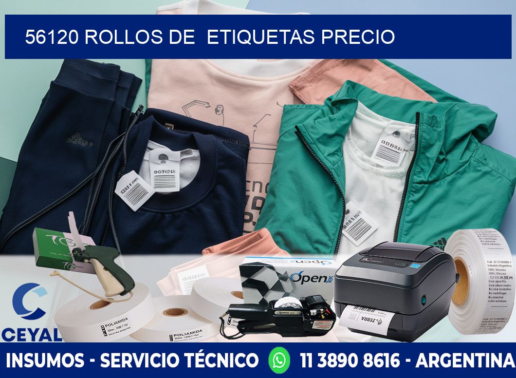 56120 rollos de  etiquetas precio