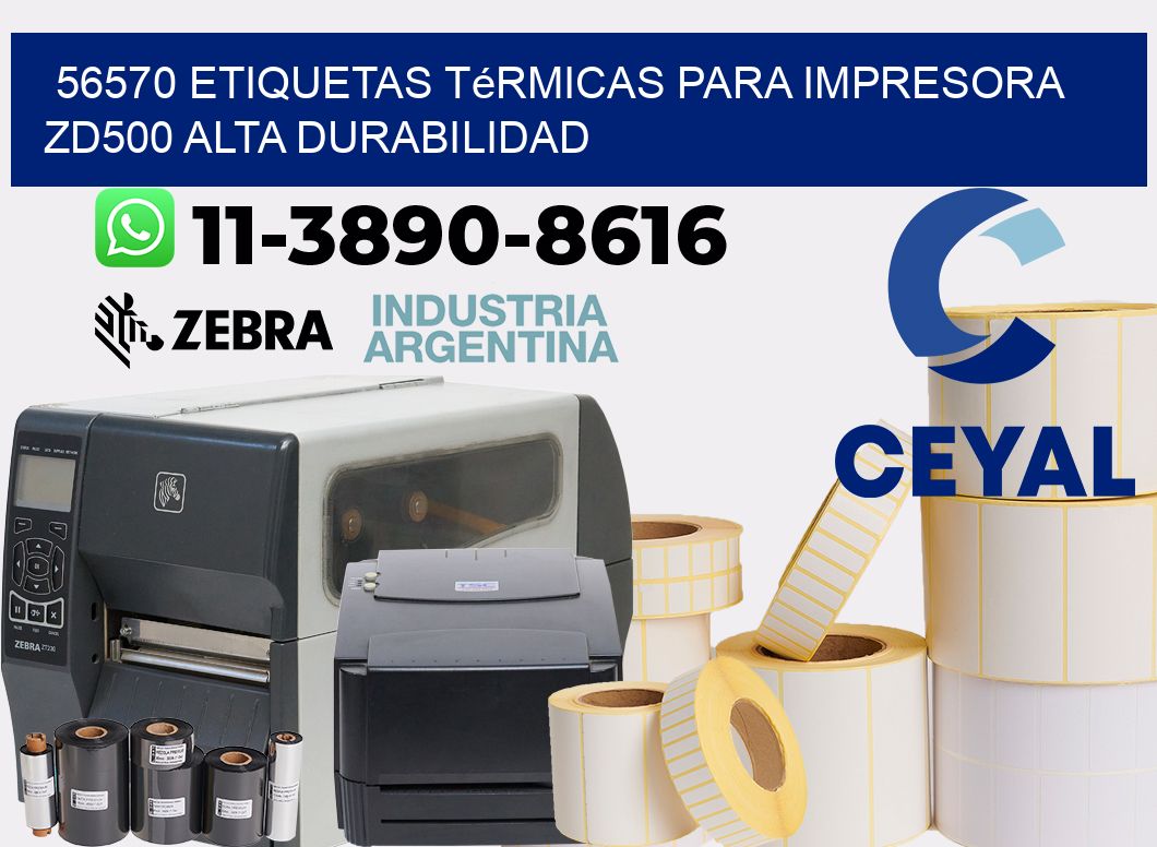 56570 etiquetas térmicas para impresora zd500 alta durabilidad