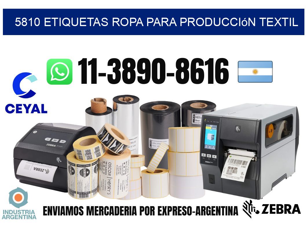 5810 Etiquetas ropa para producción textil