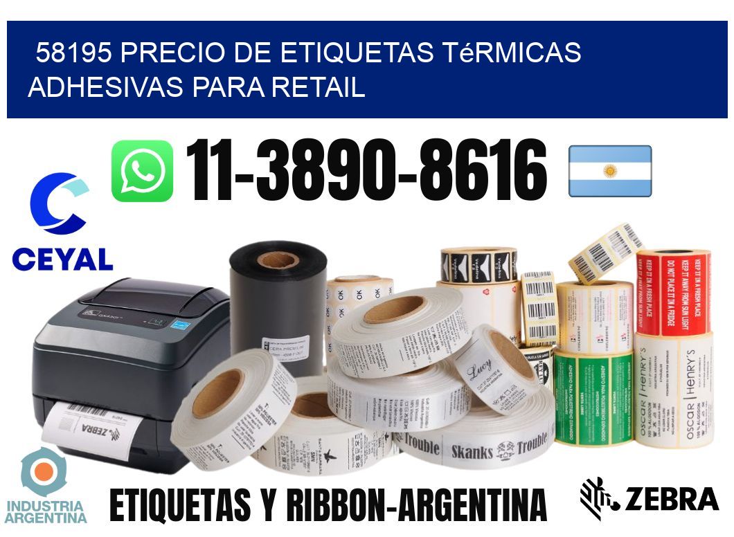 58195 precio de etiquetas térmicas adhesivas para retail