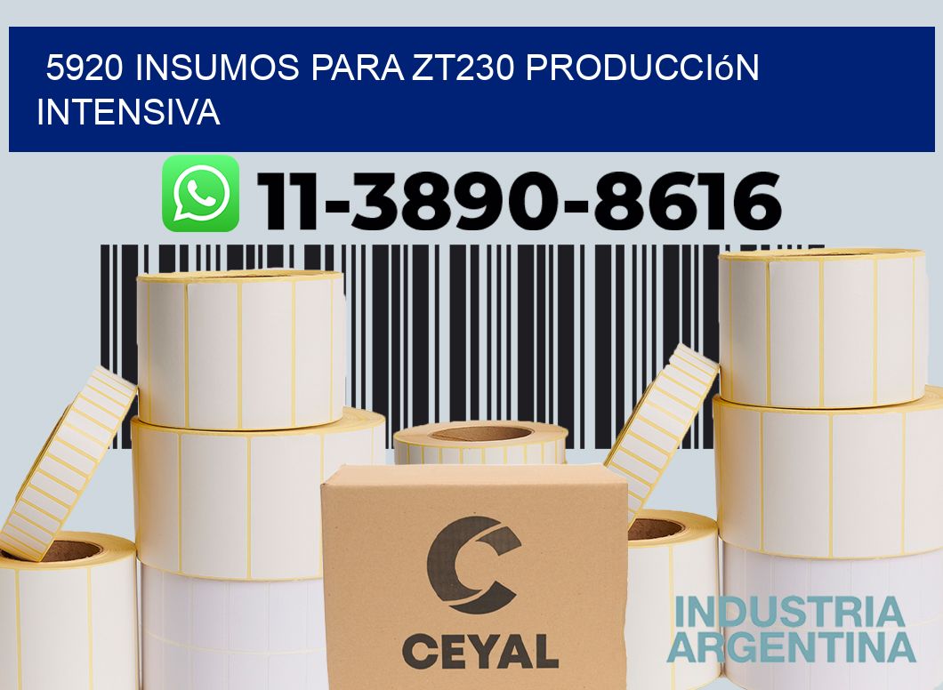 5920 insumos para zt230 producción intensiva