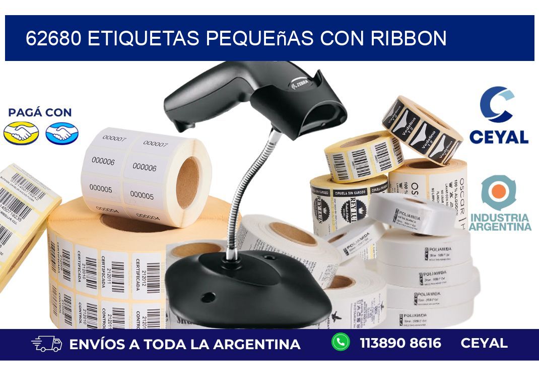 62680 etiquetas pequeñas con ribbon