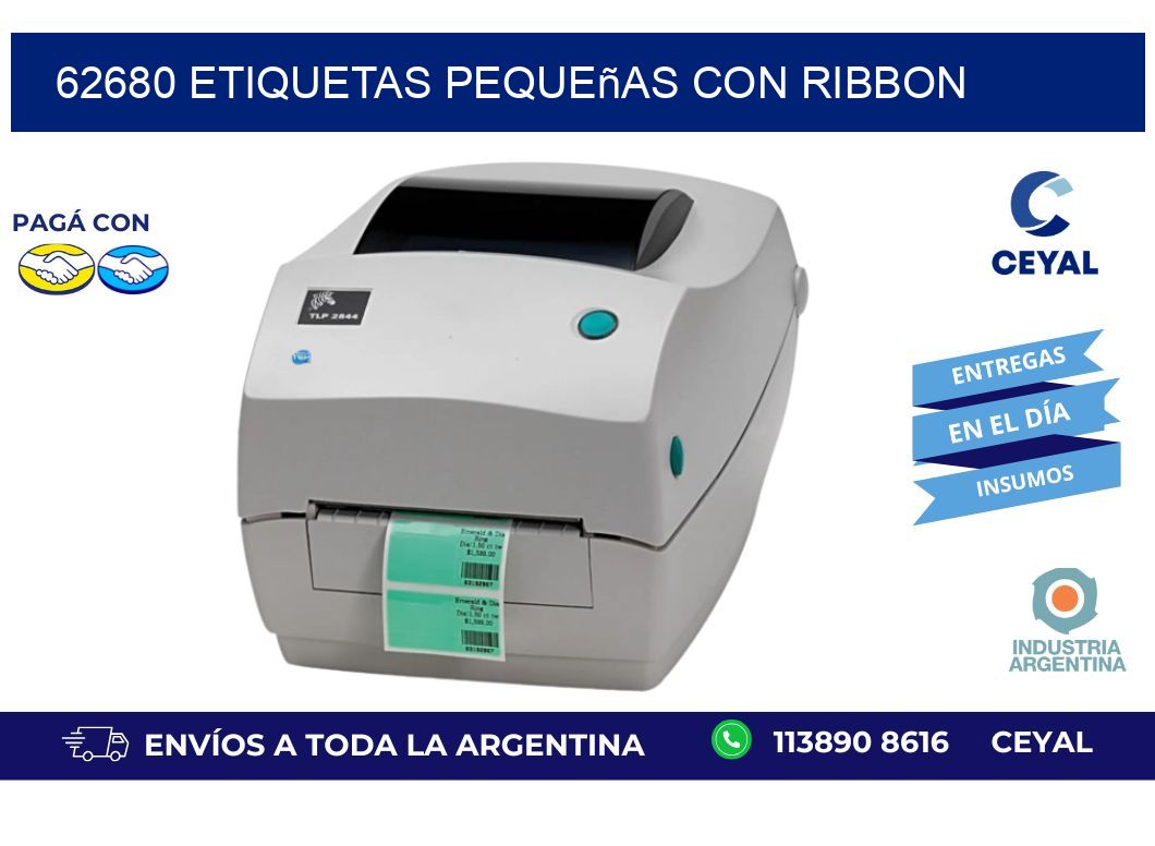 62680 etiquetas pequeñas con ribbon