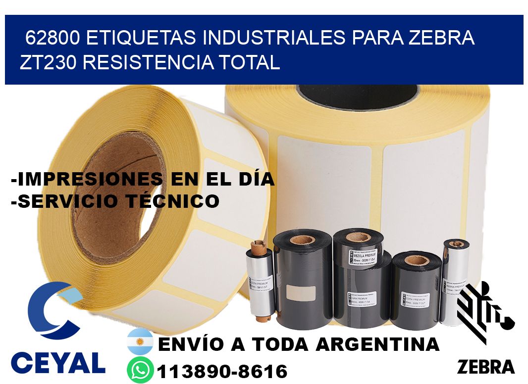 62800 etiquetas industriales para zebra zt230 resistencia total