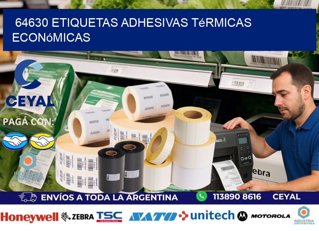 64630 etiquetas adhesivas térmicas económicas