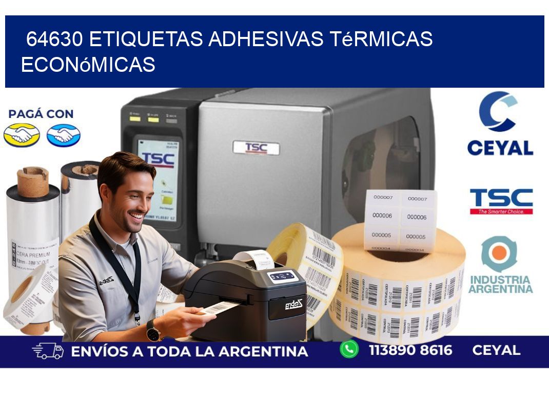 64630 etiquetas adhesivas térmicas económicas