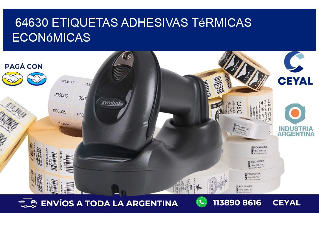 64630 etiquetas adhesivas térmicas económicas