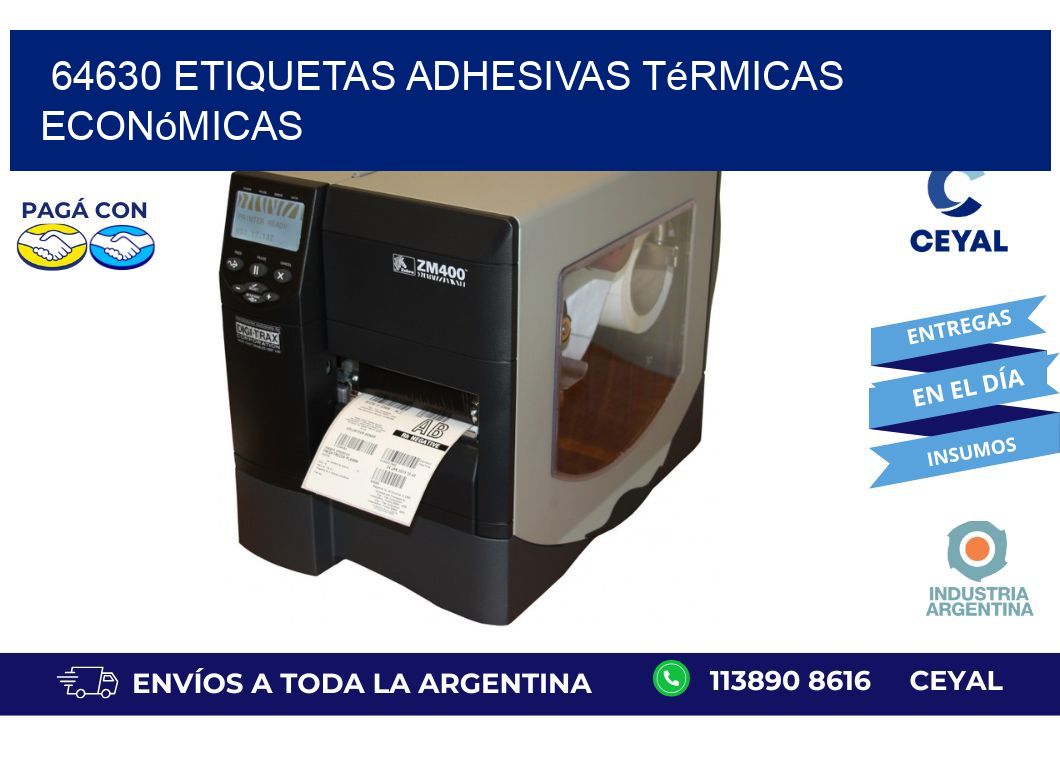 64630 etiquetas adhesivas térmicas económicas