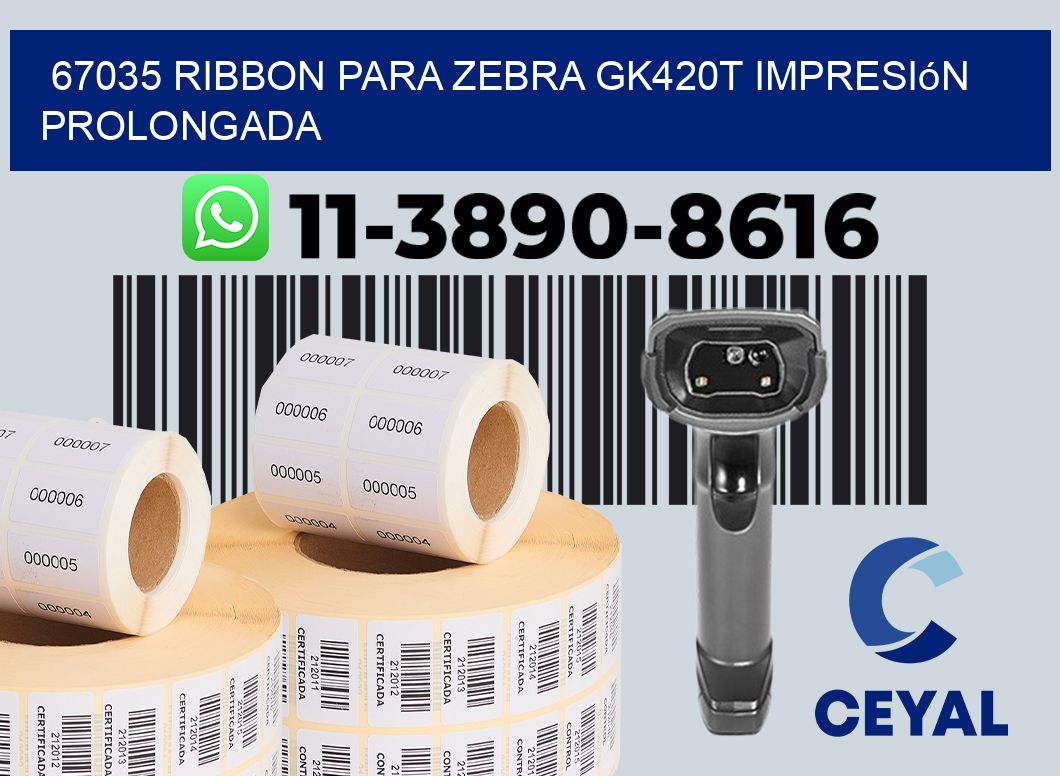 67035 ribbon para zebra gk420t impresión prolongada
