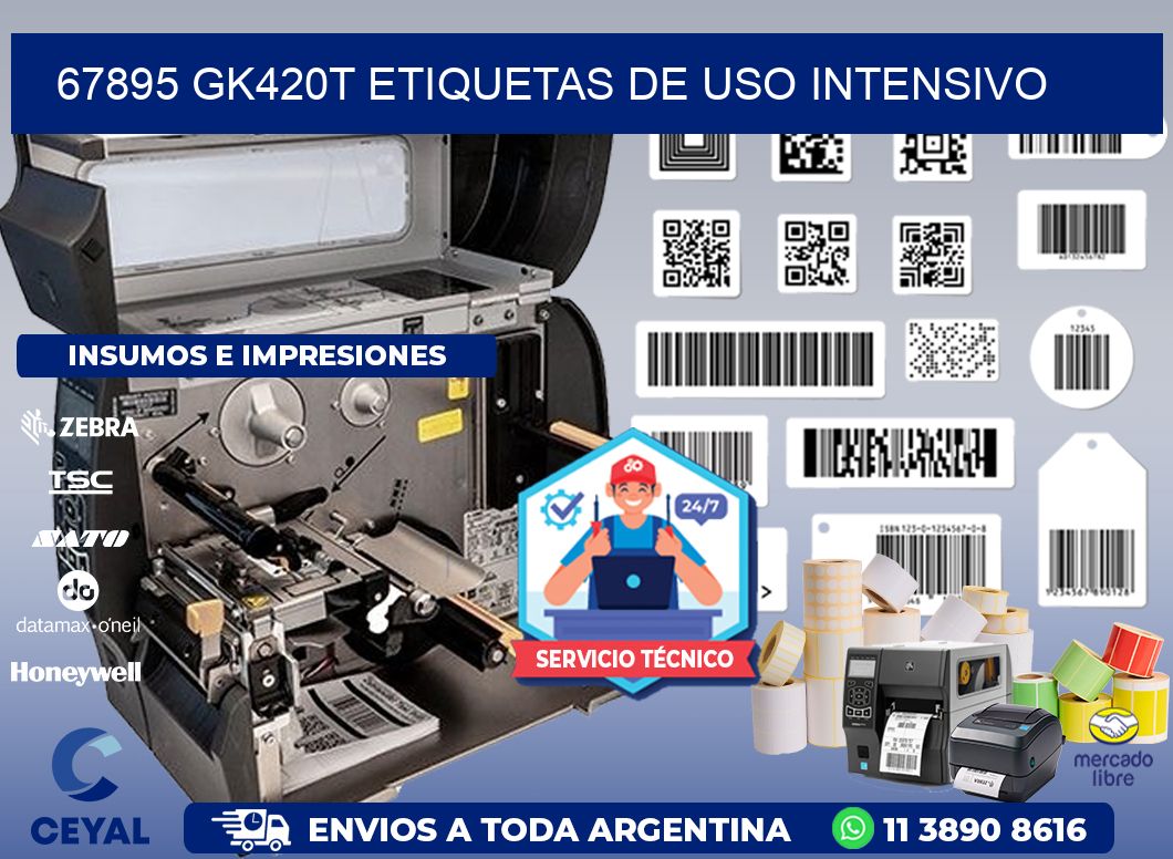 67895 gk420t etiquetas de uso intensivo